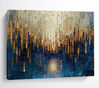 Golden Forest Abstract Painting for Luxury Home Entrances YHT157