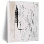 Black and White Sketch Abstract Painting of Minimalist Lines GAB0117