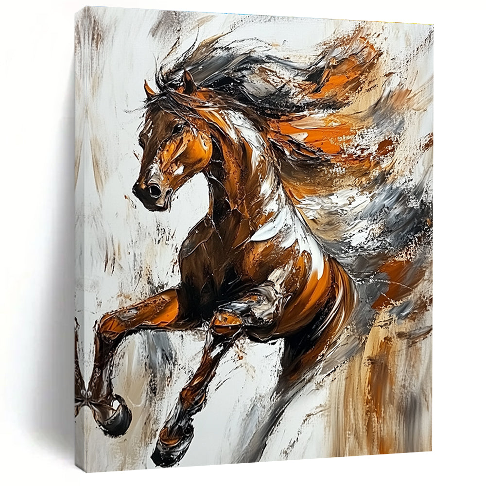 Galloping Horse Dynamic Abstract Painting for Energetic Interiors GAB1414