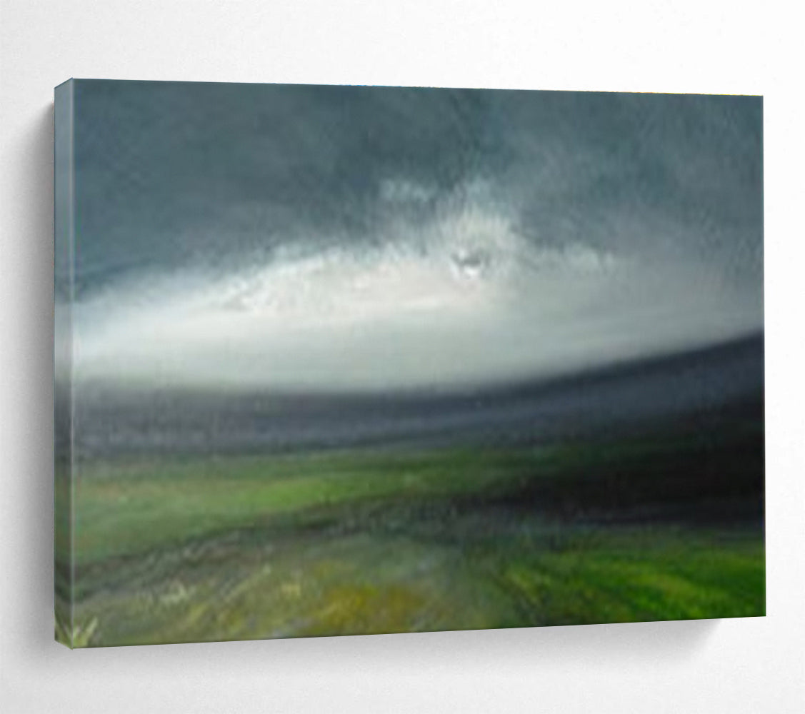 Blurry Landscape Abstract Painting for Calm Interiors YHT005