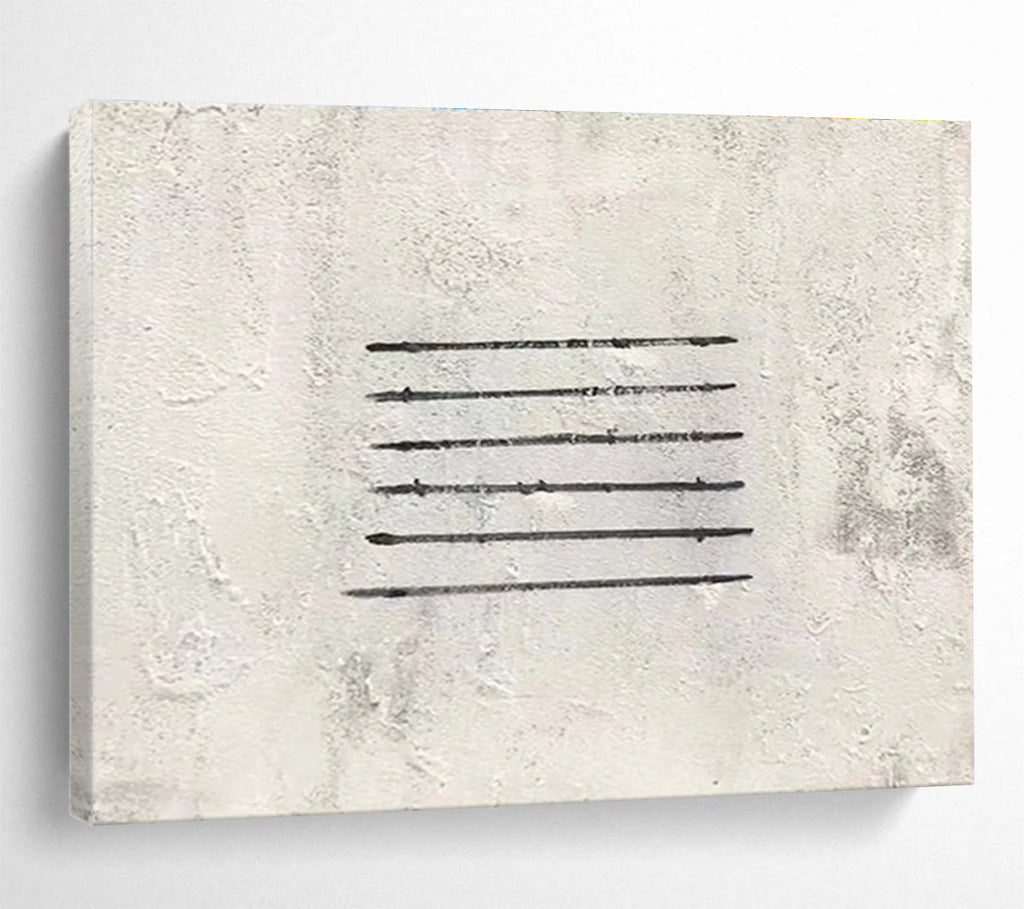 Simple Black Lines Abstract Painting for Modern Office Break Rooms YHT264