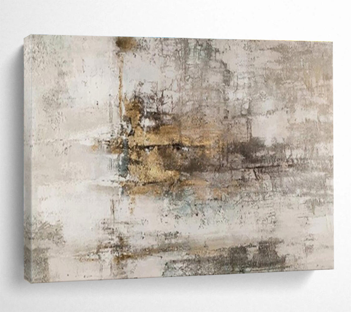 Gray - Beige Abstract Painting for Minimalist Corporate Offices YHT400