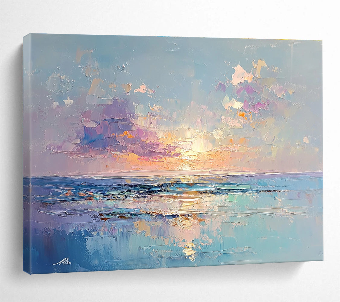Purple - hued Sunset Ocean - Mystical Evening by the Sea ABS010