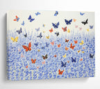 Blue Field with Colorful Butterflies  Nature’s Joyful Scene ABS055