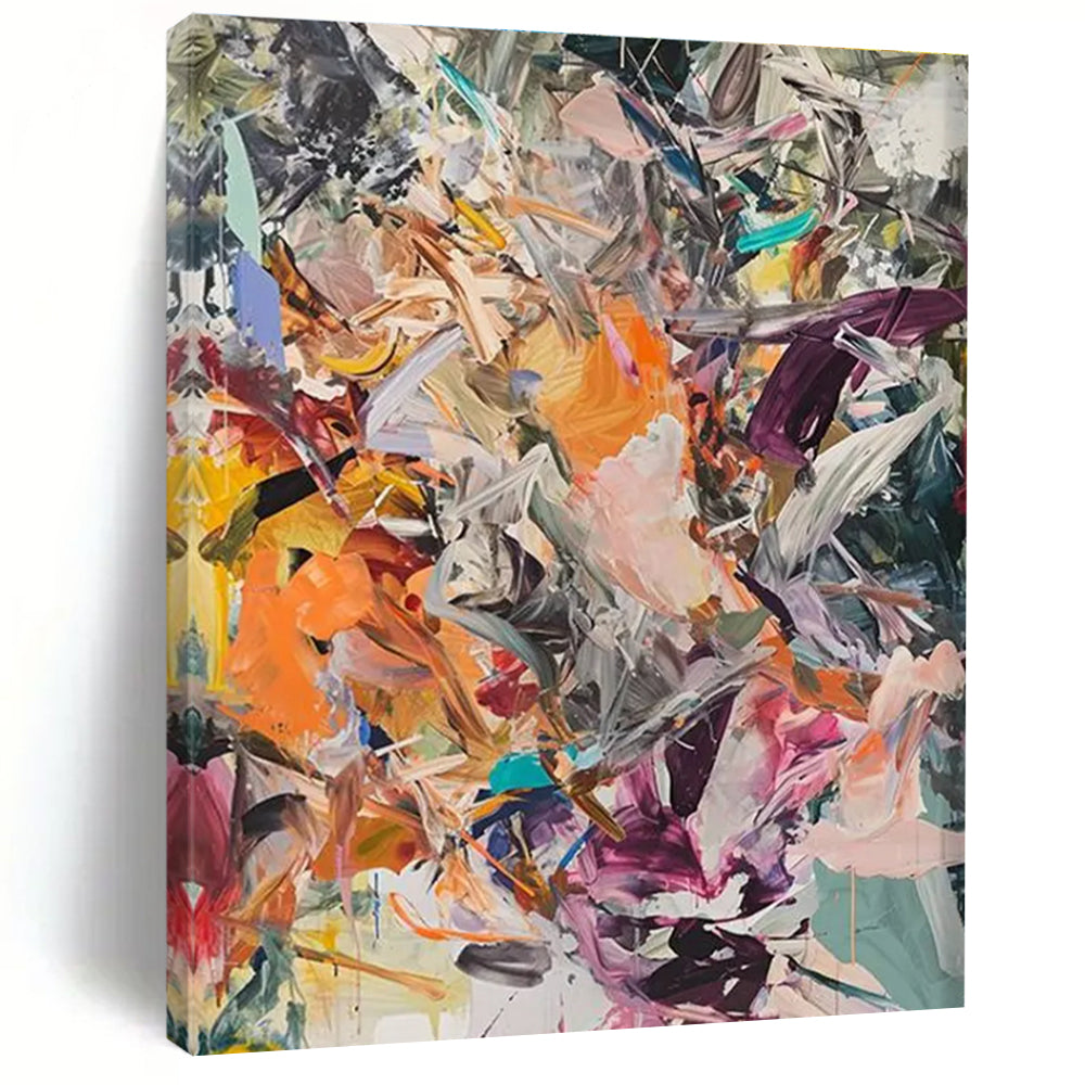 Dynamic Color Swirl Abstract Painting for Creative Agency Meeting Rooms HENG098