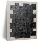 Black Cubist Abstract Painting for Modern Art Galleries HENG488
