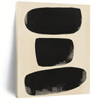 Large Black Forms Abstract Painting with Minimalist Impact WINK189