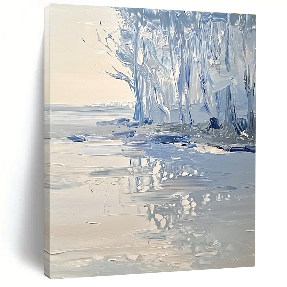 Icy Forest Abstract Painting for Winter - Themed Spaces GAB1066