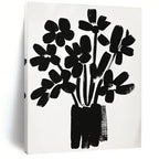 Black Flower Bouquet Silhouette Abstract Painting GAB0043