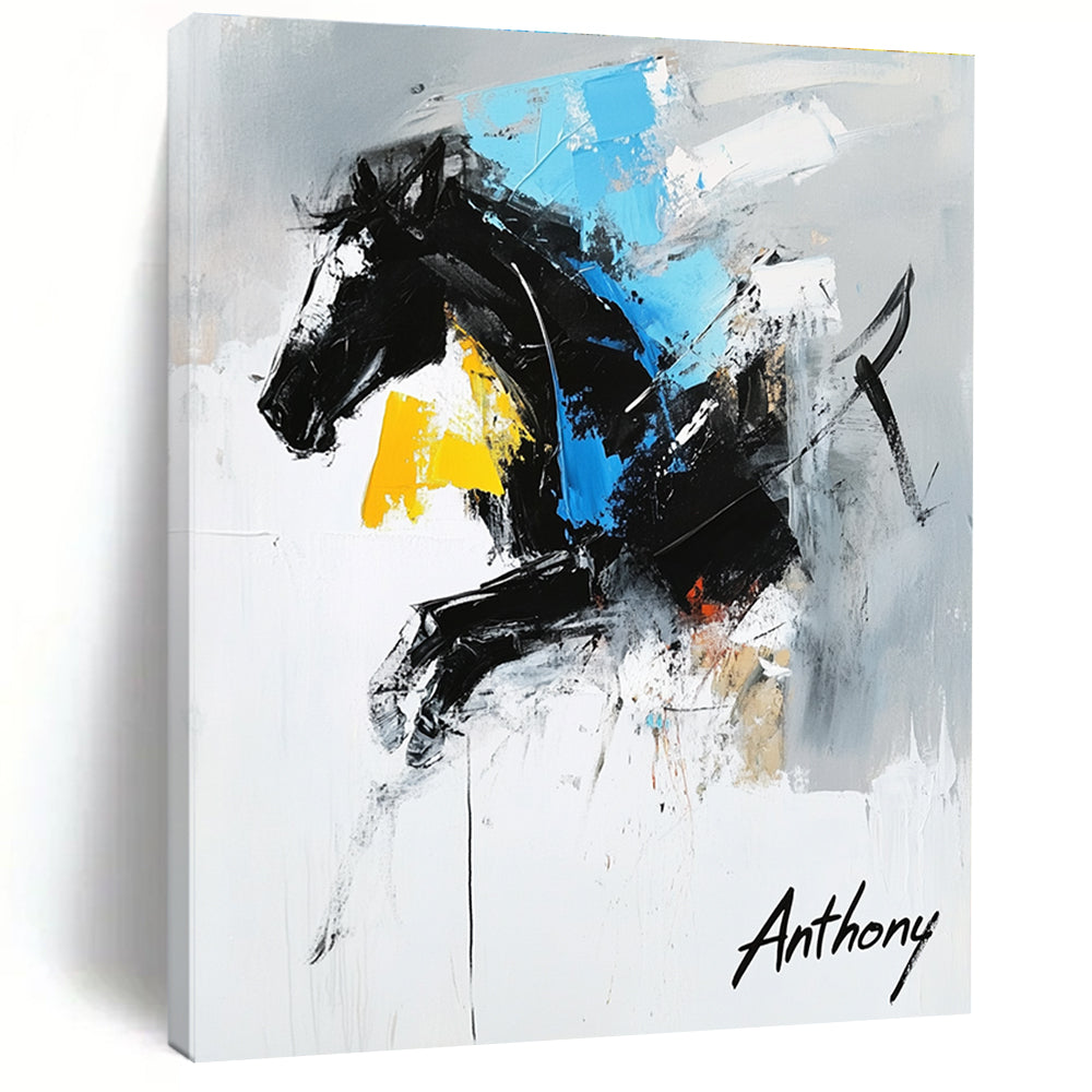 Abstract Horse Painting for Equestrian - Themed Clubs GAB0809