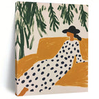 Woman Lounging Outdoors - Stylish Figurative Abstract Art GAB0422