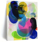 Colorful Translucent Abstract Painting with Layered Vibrancy WINK608