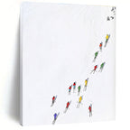 Skiers on Snow Abstract Painting of Winter Sports GAB0120