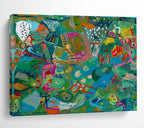 Vibrant Green Abstract Painting for Eco - Friendly Business Lounges YHT235