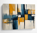 Blue, Yellow, and Black Abstract Painting ABS588