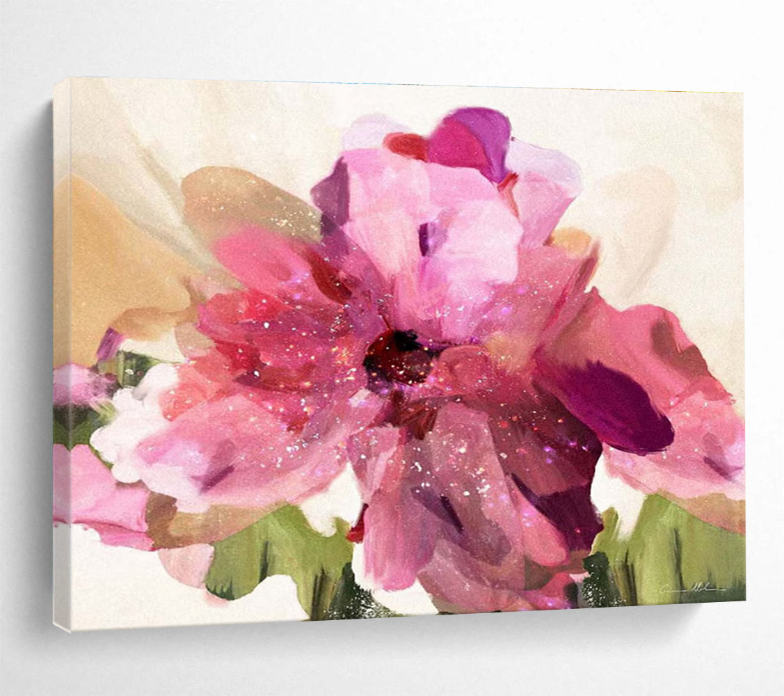 Pink Flower Abstract Painting for Feminine Boutique Dressing Rooms YHT405