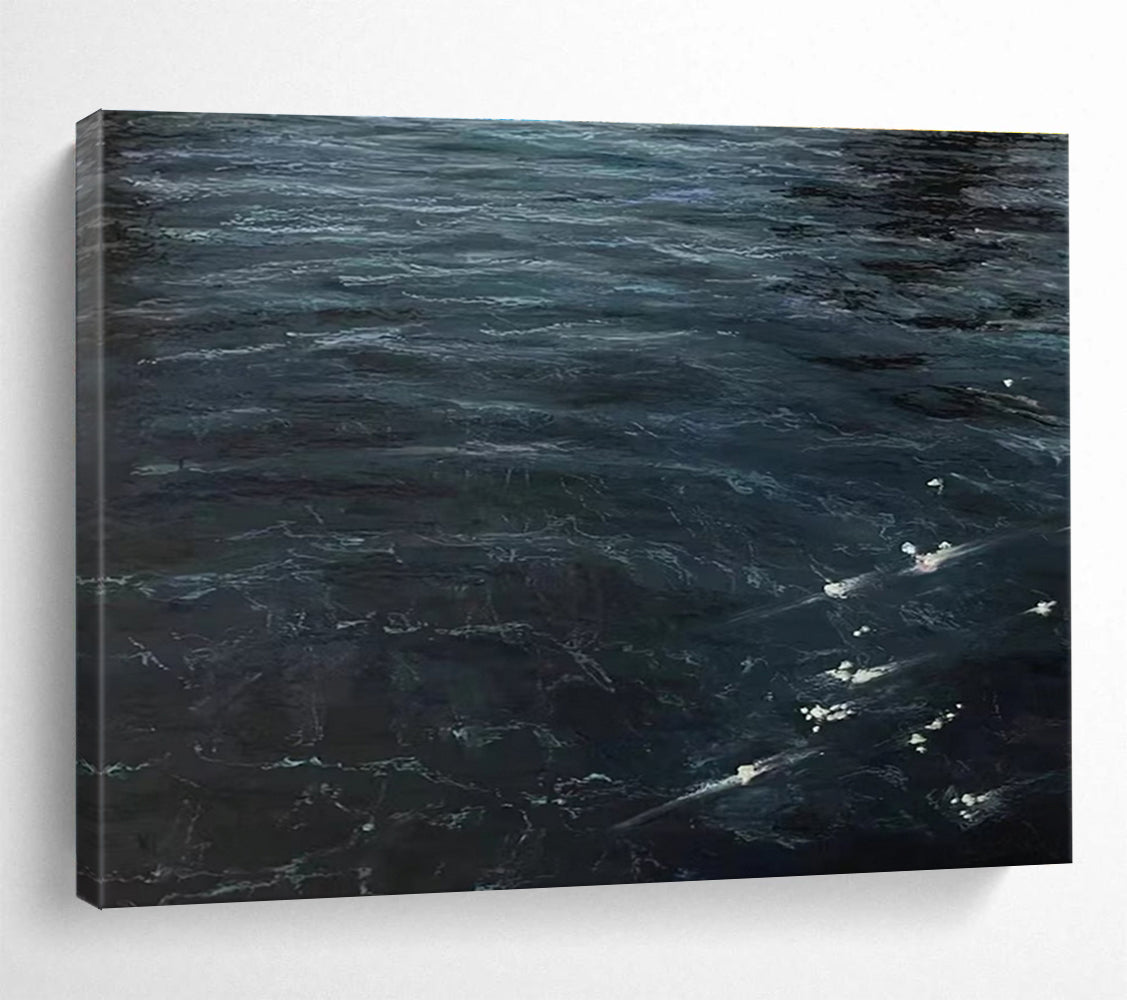 Dark Sea Abstract Painting for Nautical - Themed Home Theaters YHT265