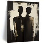 Paired Silhouettes Abstract Painting with Dramatic Contrast GAB0025