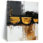 Gold - Black Abstract Shapes Painting with Bold Simplicity WINK368