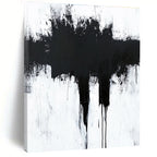 Dripping Black Abstract Painting with Edgy Emotion WINK346