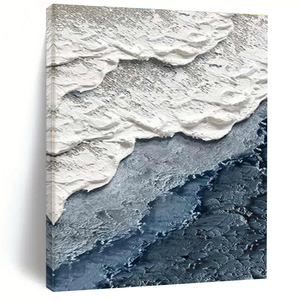 Textured Coastal Layers Abstract Painting for Minimalist Beach Homes HENG325