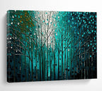Blue Forest Trees Abstract Painting for Nature - Inspired Offices YHT311