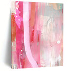 Pink and Red Strips Minimalist Abstract Painting GAB0321