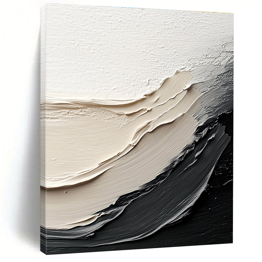 Textured Neutral Waves Minimalist Abstract Painting for Sophisticated Spaces GAB1532