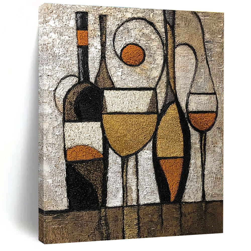 Abstract Wine Still Life Painting for Sophisticated Wine Bars GAB0834
