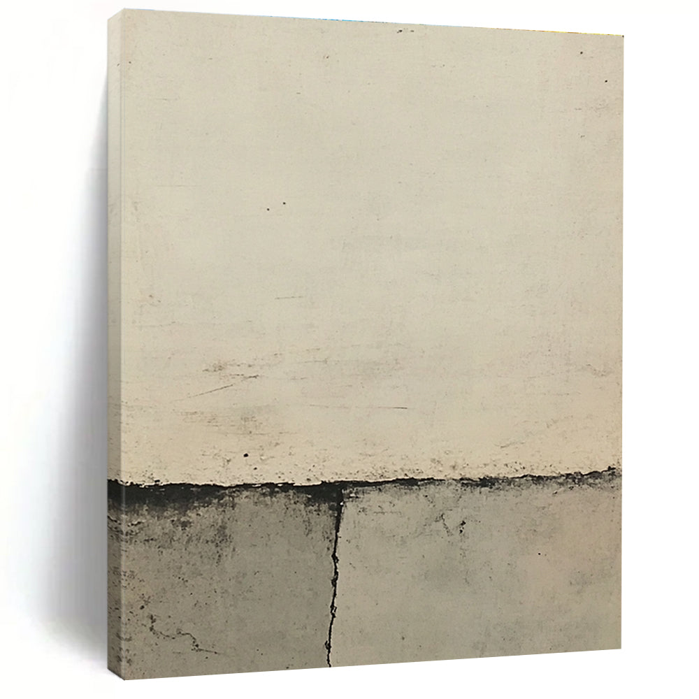 Minimalist Grey and White Abstract Painting with Subtle Marks GAB0075