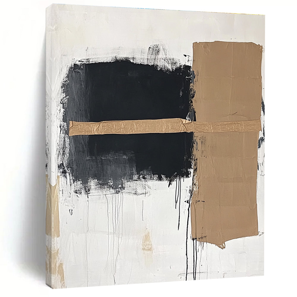 Mixed - Media Abstract Painting with Textural Contrast WINK821