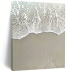 Beach Foam on Sand Abstract Painting with Coastal Textures GAB0080