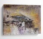 Gray and Gold Abstract Painting for Contemporary Art Galleries YHT372