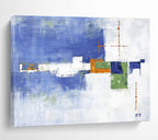 Geometric Abstract in Blue and Green Palette ABS086