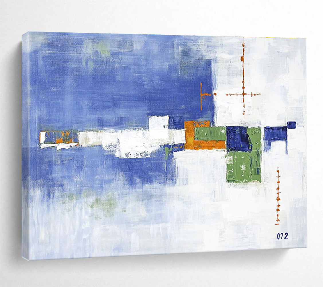 Geometric Abstract in Blue and Green Palette ABS086