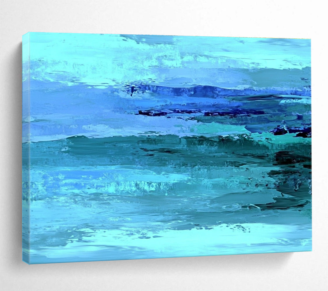 Energetic Blue Ocean Waves Abstract Painting ABS196