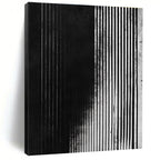 Vertical Black and White Stripes Abstract Painting with Structured Rhythm WINK013