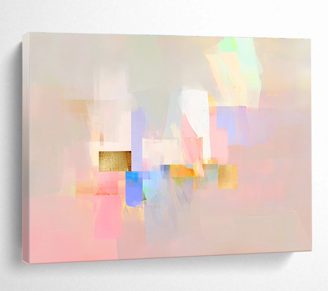 Pastel and Gold Geometric Abstract Painting ABS204