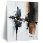 Monochrome Abstract Strokes Artistic Abstract Painting for Modern Spaces GAB1400