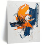 Orange - Blue Abstract Swirls Painting with Vibrant Dynamics WINK445