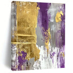 Purple - and - Gold Abstract Painting with Regal Flair WINK327