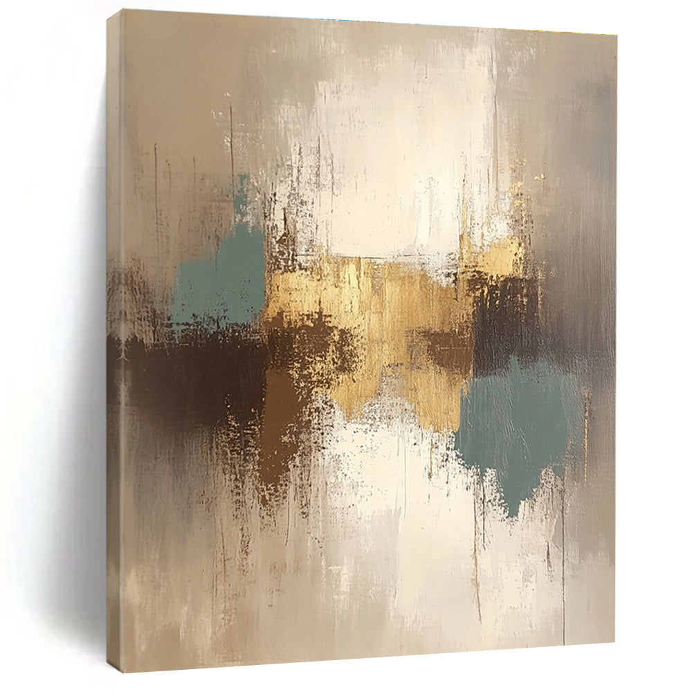 Gold Blue Gray Abstract Painting with Subtle Opulence WINK562
