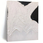 Black - White Textured Shape Abstract Painting for Art - Centric Nooks HENG405
