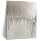 Dripping Silver Abstract Painting with Subtle Drama WINK305