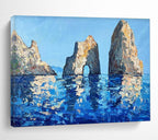 Sea Rocks Abstract Painting for Coastal Hotel Lobbies YHT432