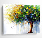 Colorful Tree of Life Abstract Painting with Joyful, Dripping Energy ABS444