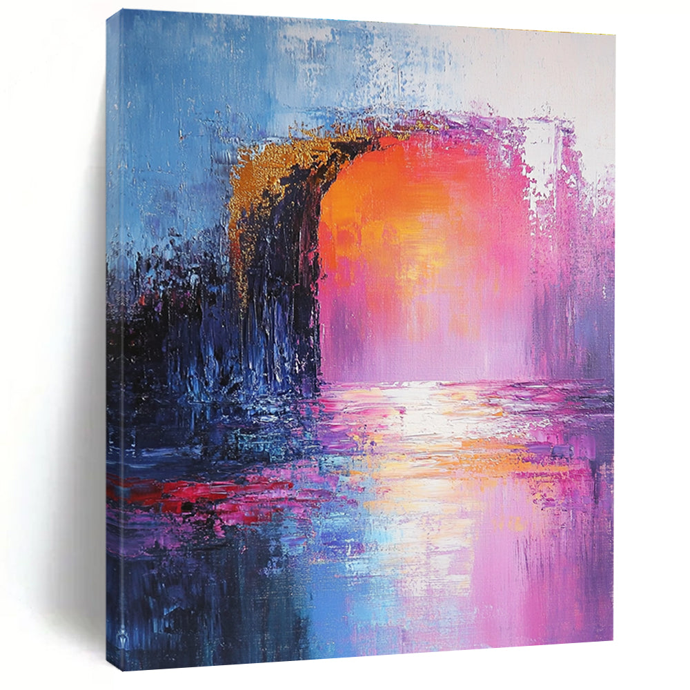 Colorful Archway Sunset Abstract Painting for Dreamy Spaces GAB0728