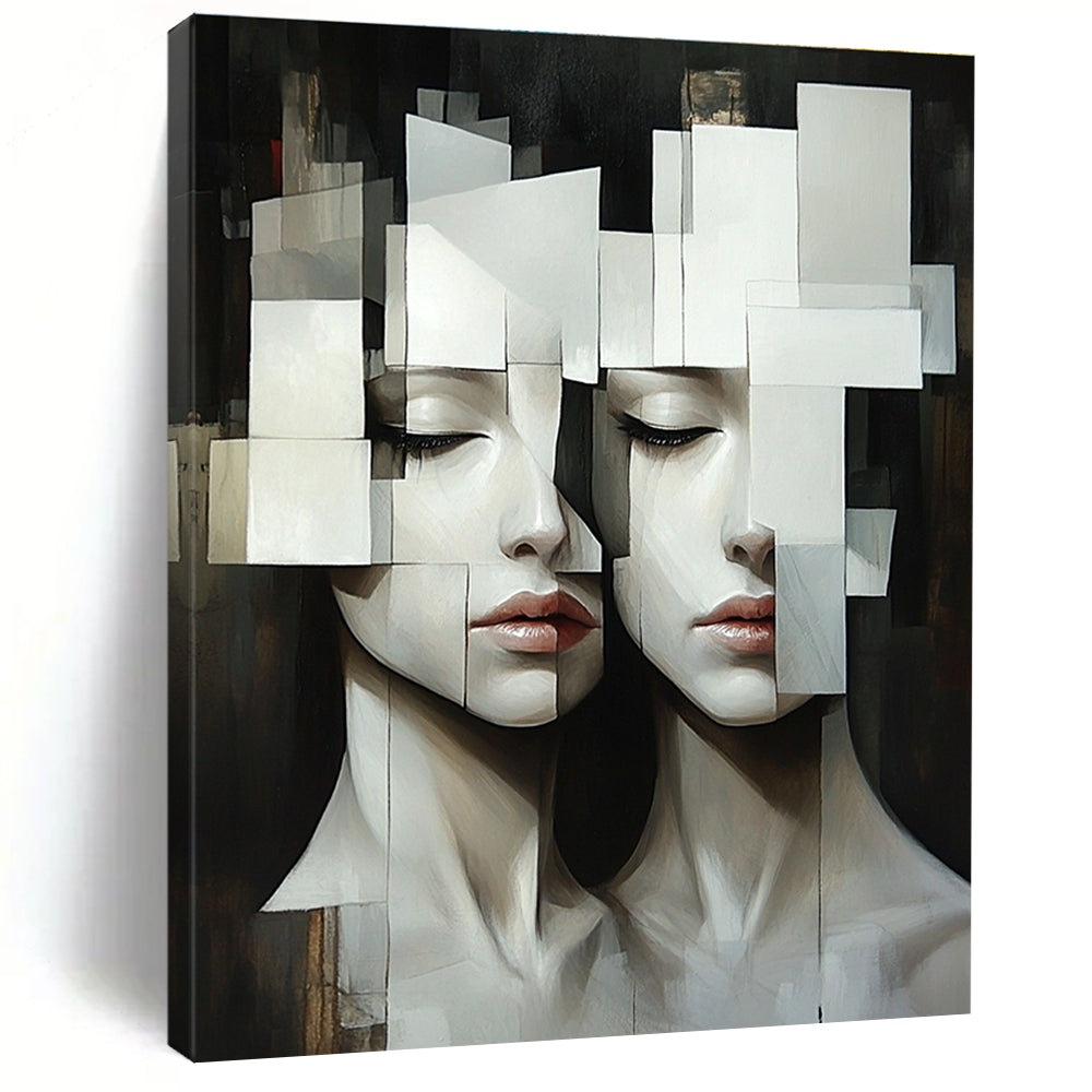 Cubist Faces Modern Abstract Painting for Art Enthusiasts GAB1503