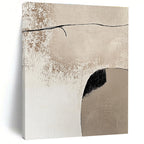 Beige and Black Minimalist Shapes Abstract Painting with Quiet Contemplation WINK044