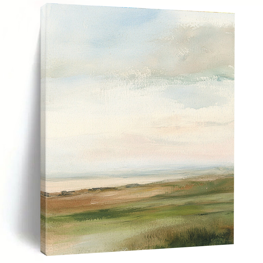 Soft Pastel Landscape Abstract Painting for Coastal - Themed Cafes GAB0982